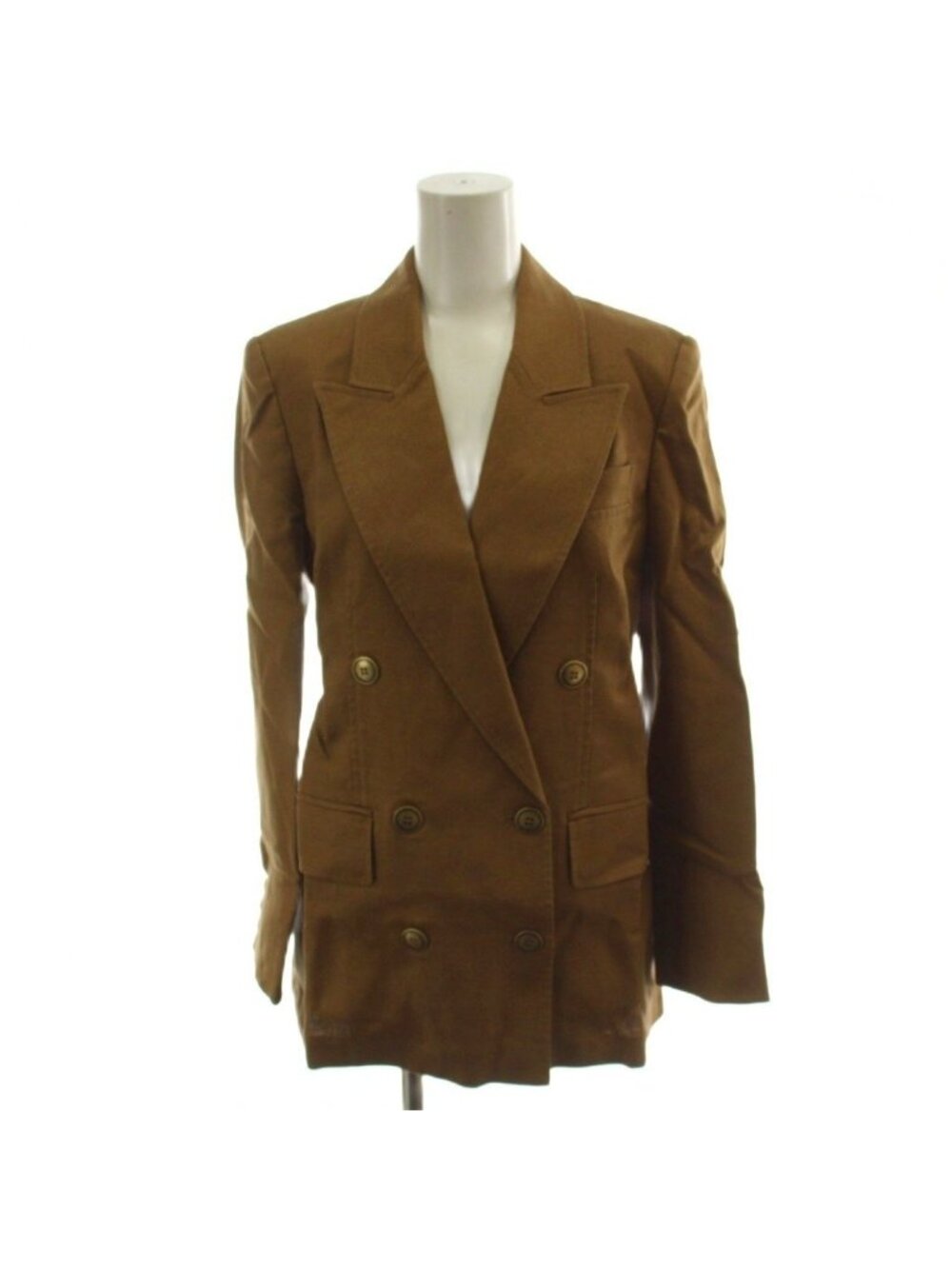 Max Mara White Tag Tailored Jacket Double Linen Brown GG 34